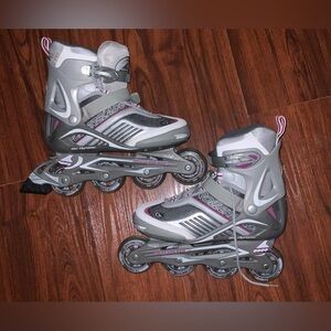 Gray and Pink Rollerblades size 10